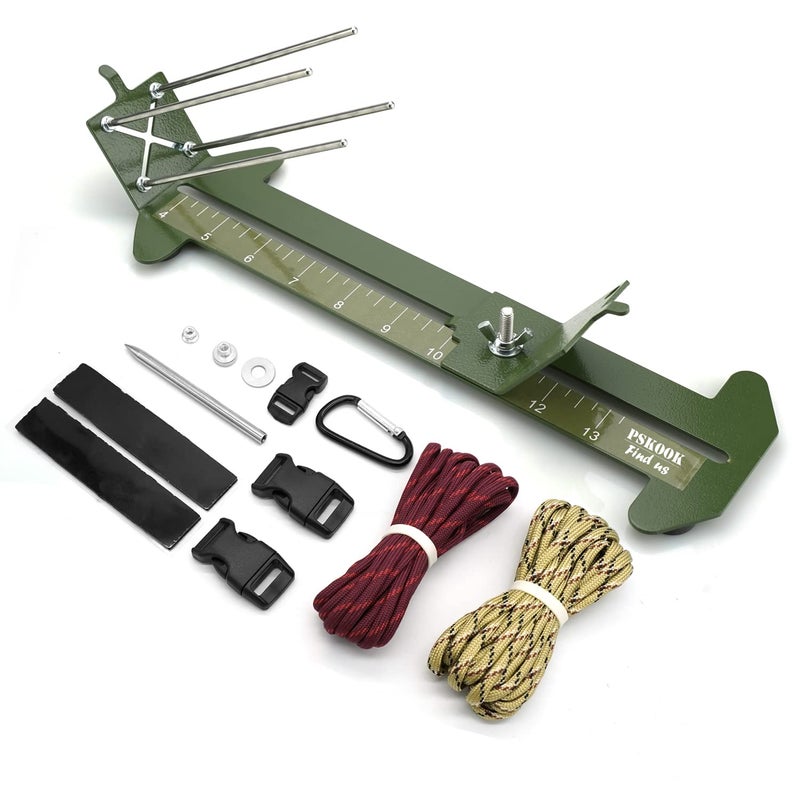 PSKOOK Paracord Bracelet Jig Kit, Paracord Tool Kit Adjustable Length Weaving DIY Craft Maker Tool (Army Green) - Image 1
